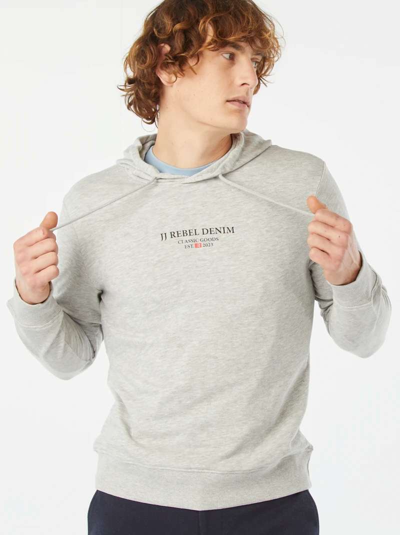 man- grey 'jj rabel' hooded sweatshirt